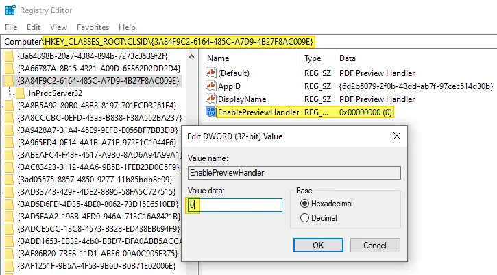 enablepreviewhandler - edge pdf preview registry value