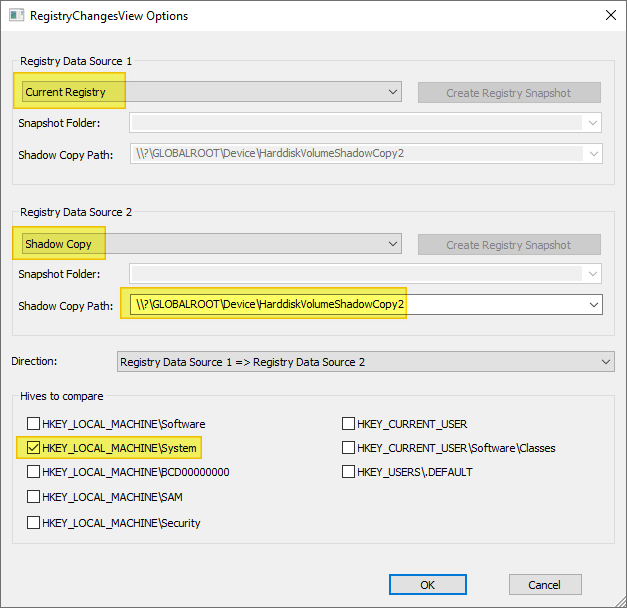 recover path environment variable - shadow copy hive