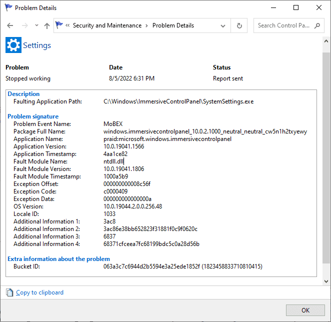 Add a Device/Printer/Scanner Flashes a Window; Settings Page Crashes