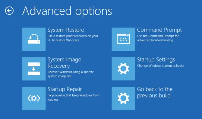 win re system image backup recovery