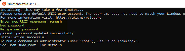 wsl ubuntu configure root