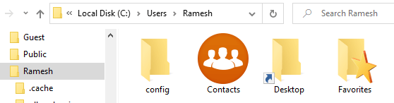 contacts folder - change icon
