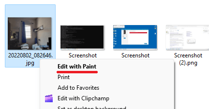 "Edit with Paint" option in Windows 11
