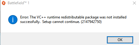 vc++ redist error battlefield