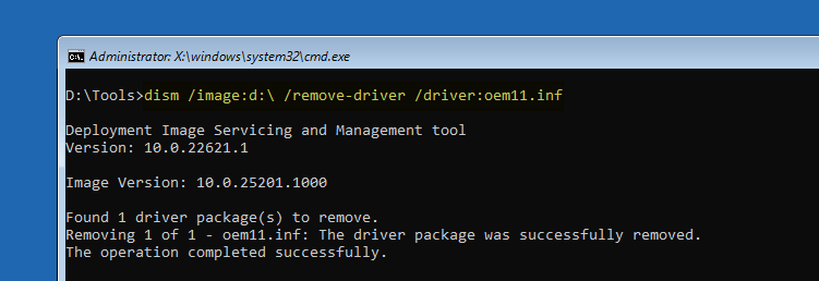 dism uninstall driver - windows re