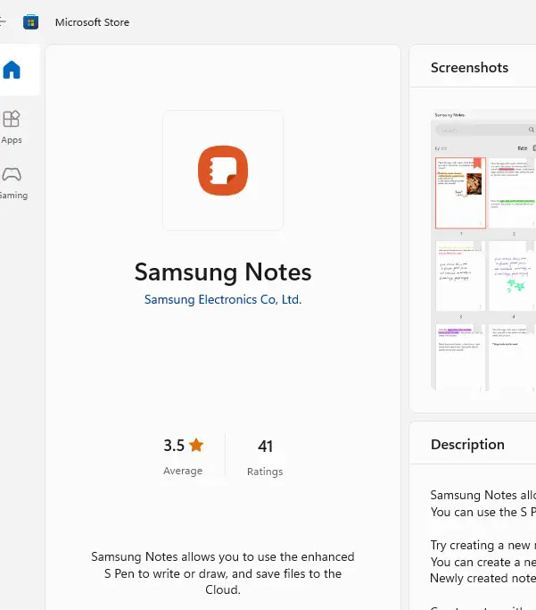 samsung notes download store