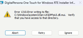 error 1310 windows installer