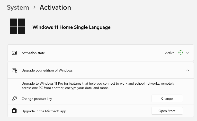 windows 11 home to pro upgrade