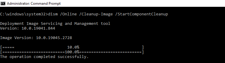 dism startcomponentcleanup