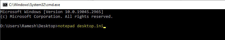desktop.ini open in notepad