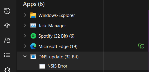 nsis error - reason cybersecurity - task manager