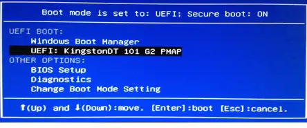 Boot USB - one-time boot menu