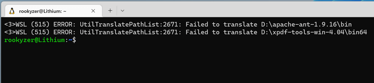 wsl invalid path ubuntu UtilTranslatePathList