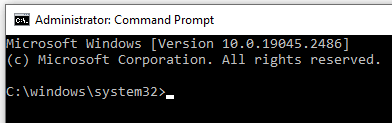 admin Command Prompt title "Administrator"