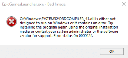 epicgameslauncher error 0x12f