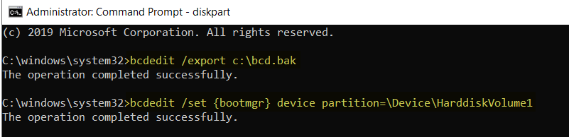 bcdedit add device under {bootmgr}
