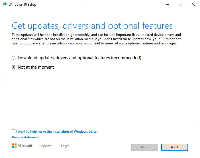 disable dynamic update windows 10
