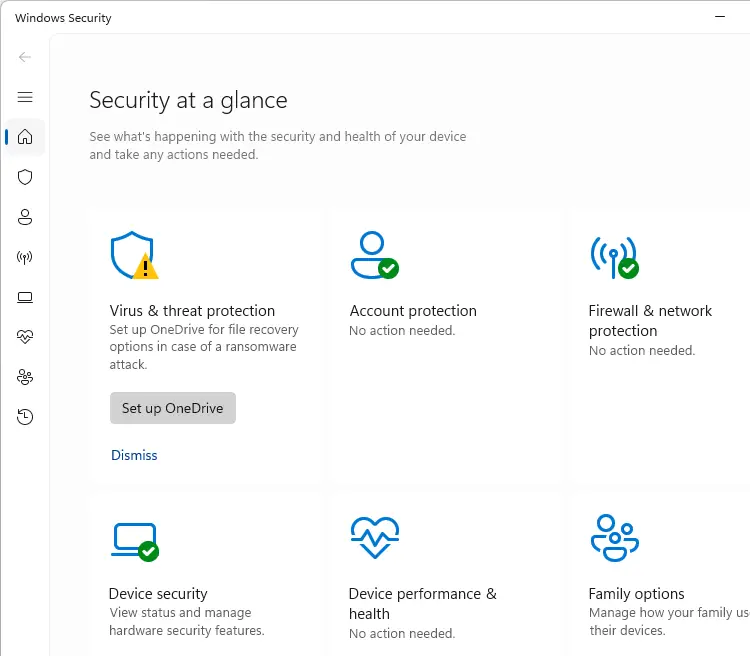 windows security app UI