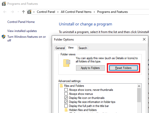 programs and features - date column is blank