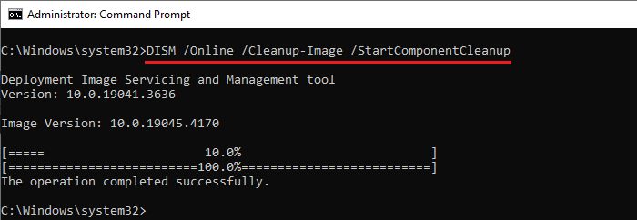 dism startcomponentcleanup output