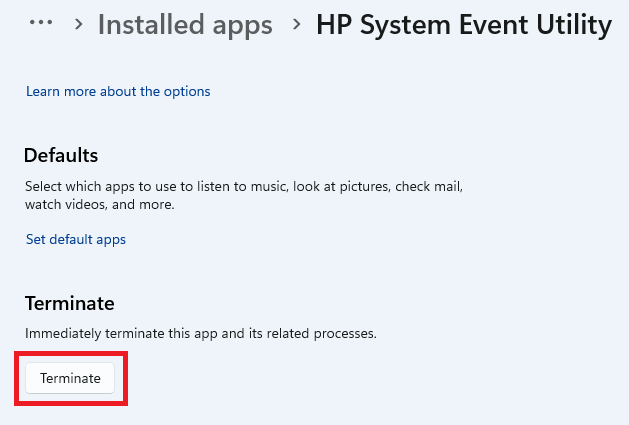 hp system event utility uninstall