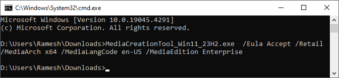 media creation tool - download windows 10/11 enterprise ISO