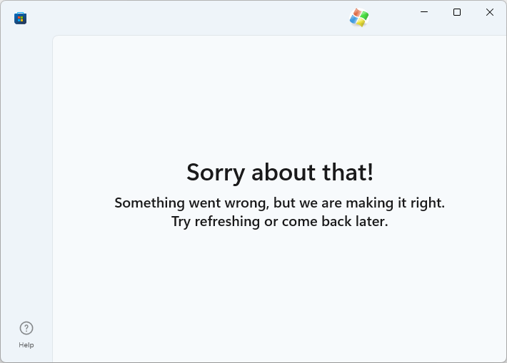 Microsoft Store - Something went wrong