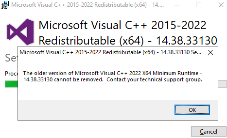 vc++ redist minimum runtime error