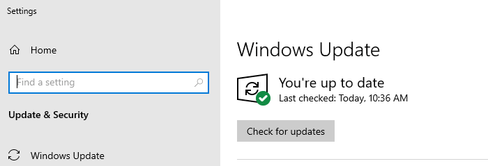 windows update - attention needed - settings - you're up-to-date