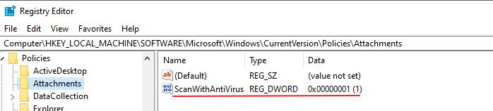 virus scan filed - scanwithantivirus - regedit