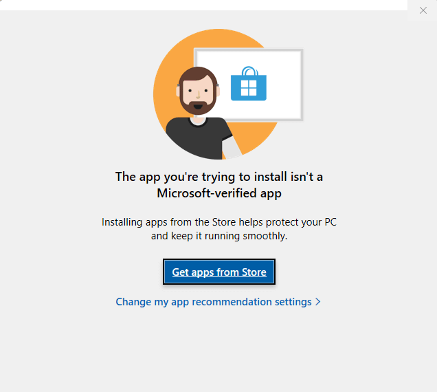 "choose where to get apps" is missing in s-mode