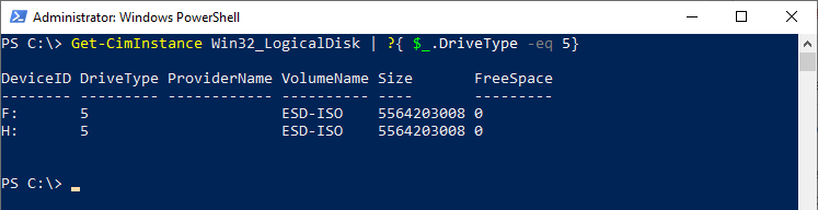 get cd-rom and iso drive letters