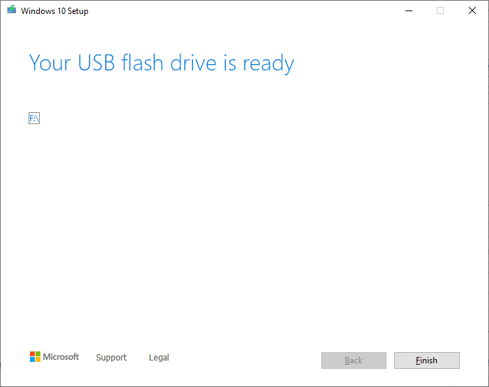 MCT - usb setup disk is ready