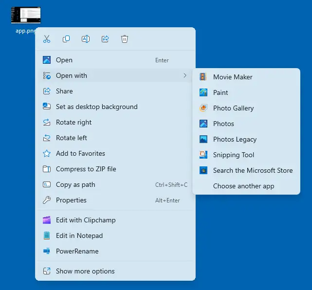 paint 3d missing open with