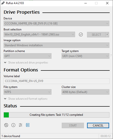 rufus iso setup disk usb