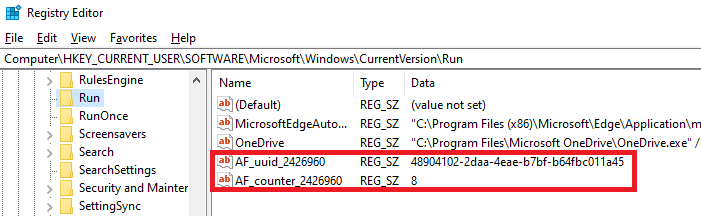 task manager strange startup entry - a guid and a number