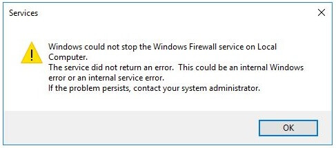 firewall error 0x8007045b or 0x8007042c