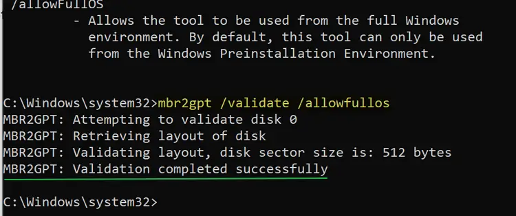 mbr2gpt- Cannot find OS partition