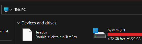 terabox ghost entry in devices and drives