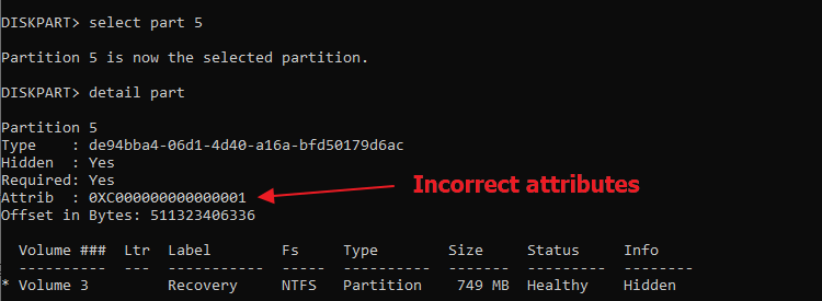 reagent error 3 - list disk - diskpart