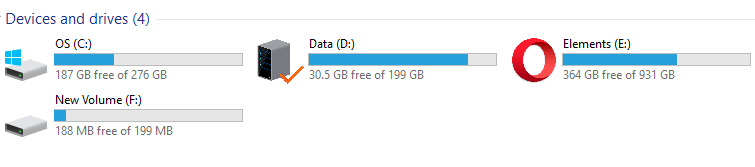 yellow exclamation on drives - fixed