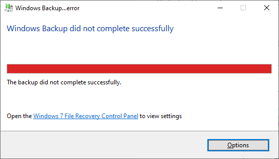 windows backup error