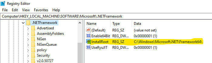 .net installroot fix - powershell closes