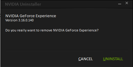 nvidia geforce experience - uninstall