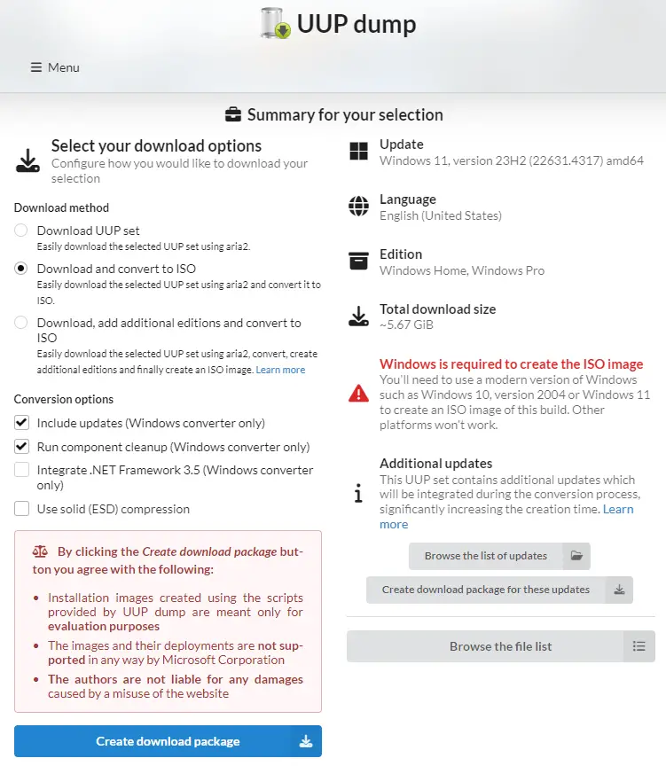 download windows iso from uupdump