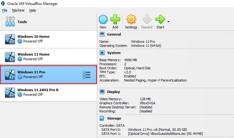 oracle vm - add vbox, vdi