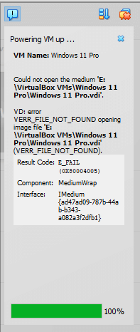 oracle vm error file not found