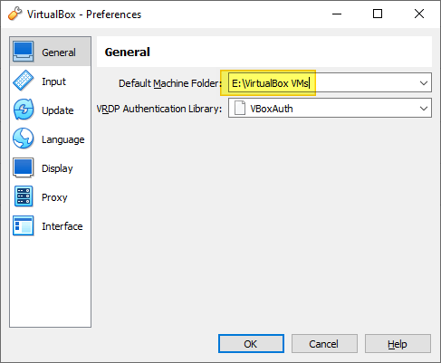oracle virtualbox preferences