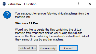 oracle vm - remove VM