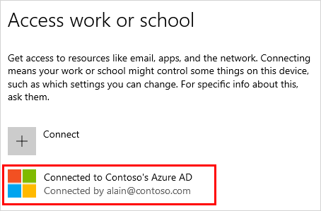 school or work account - Azure AD